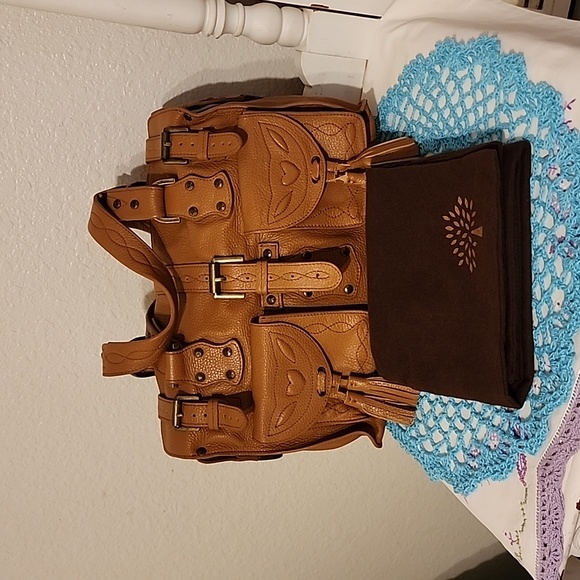 Mulberry Roxanne oak darwin color satchel handbag approx 14X7X7 1 4